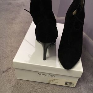 Calvin Klein suede booties